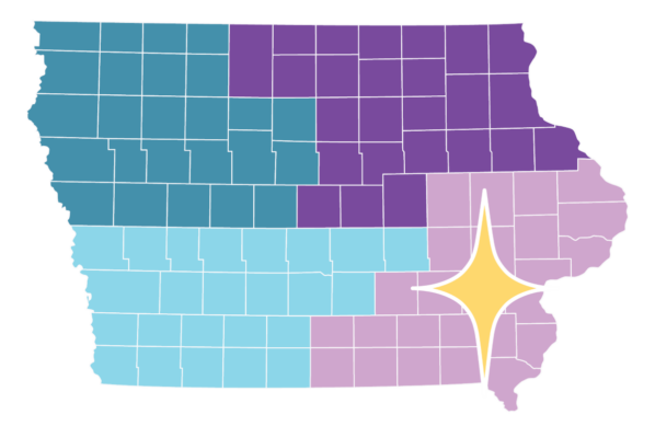 Map of Southeast Iowa