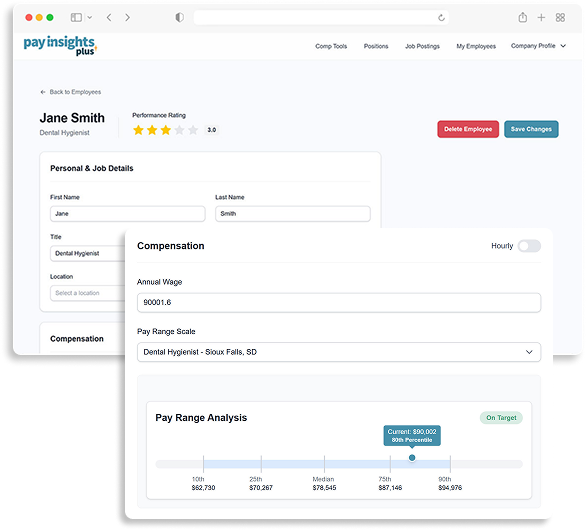 Employee screenshot in PayInsights Plus