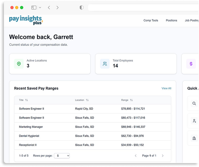 Screenshot of PayInsights Plus